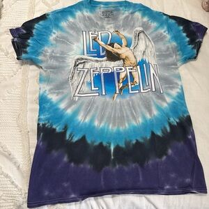 Led Zeppelin Tie-Dye Graphic Tee - Blue, Purple, Black